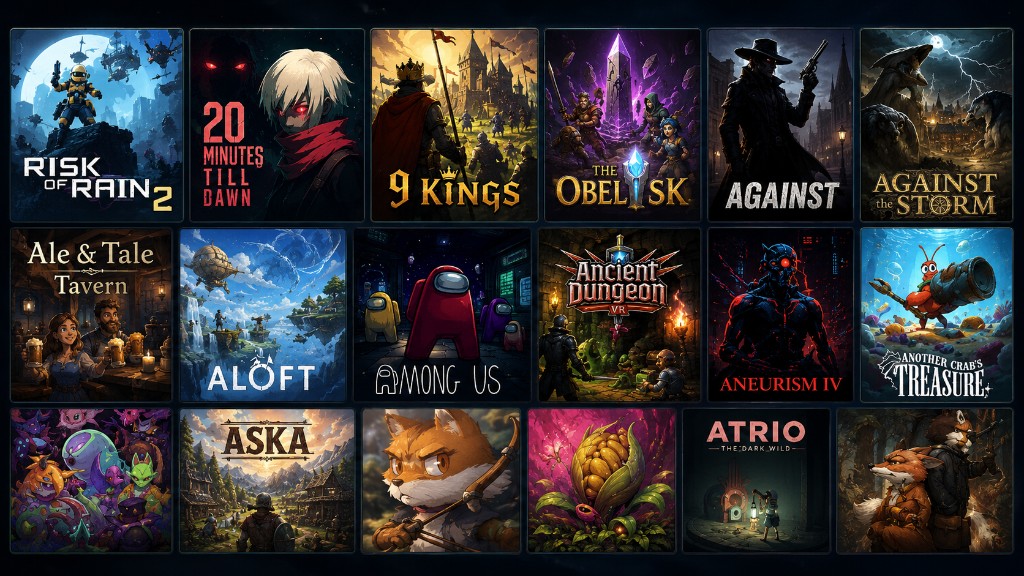 Collage of Unity titles playable through R2ModMan